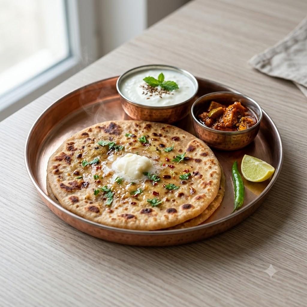 Aloo Paratha with Curd